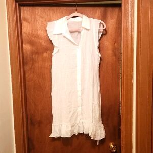 Cupshe White Ruffle Cover up Size medium